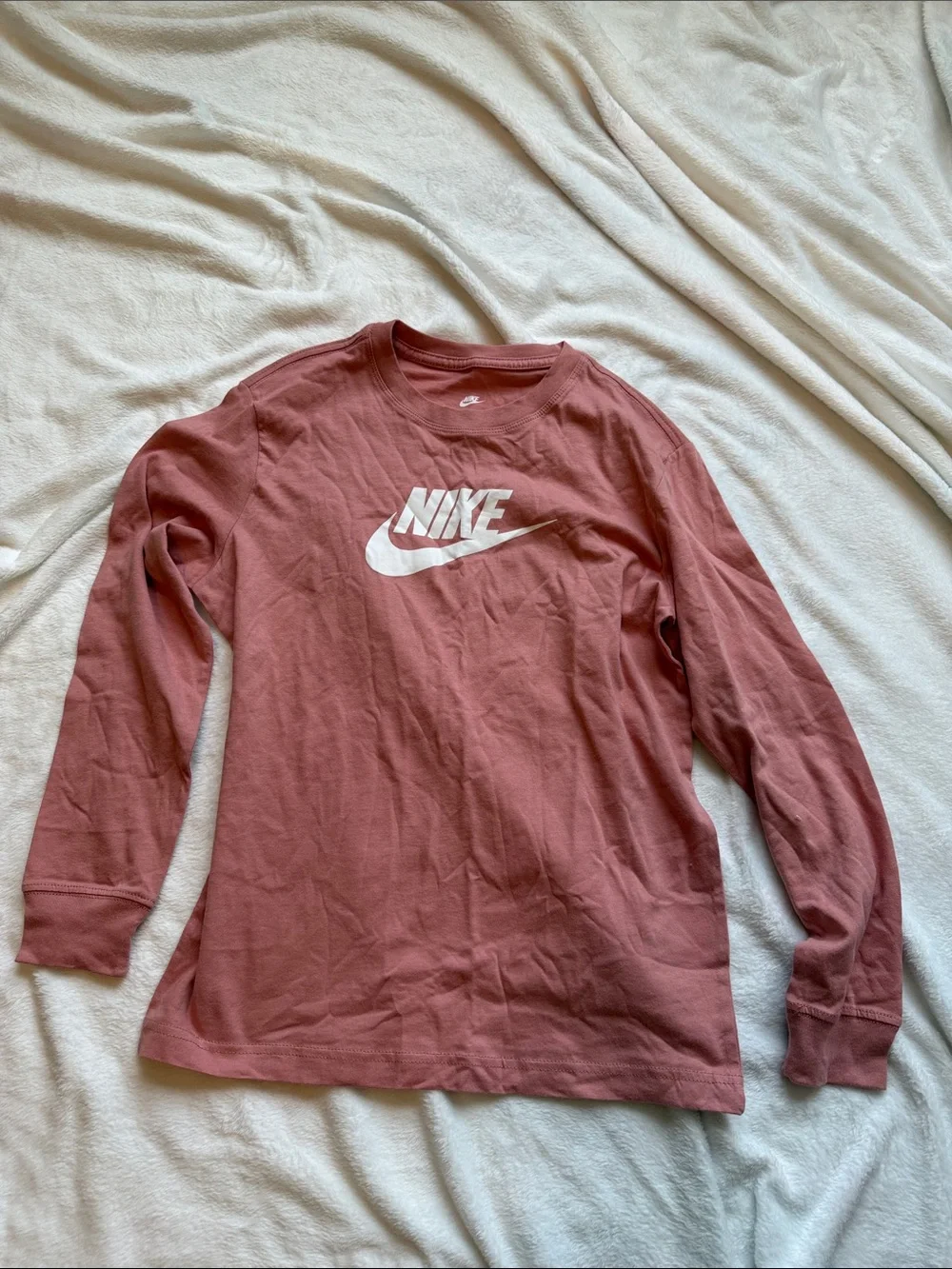 Nike Long Sleeve Logo Tee - Dusty Rose